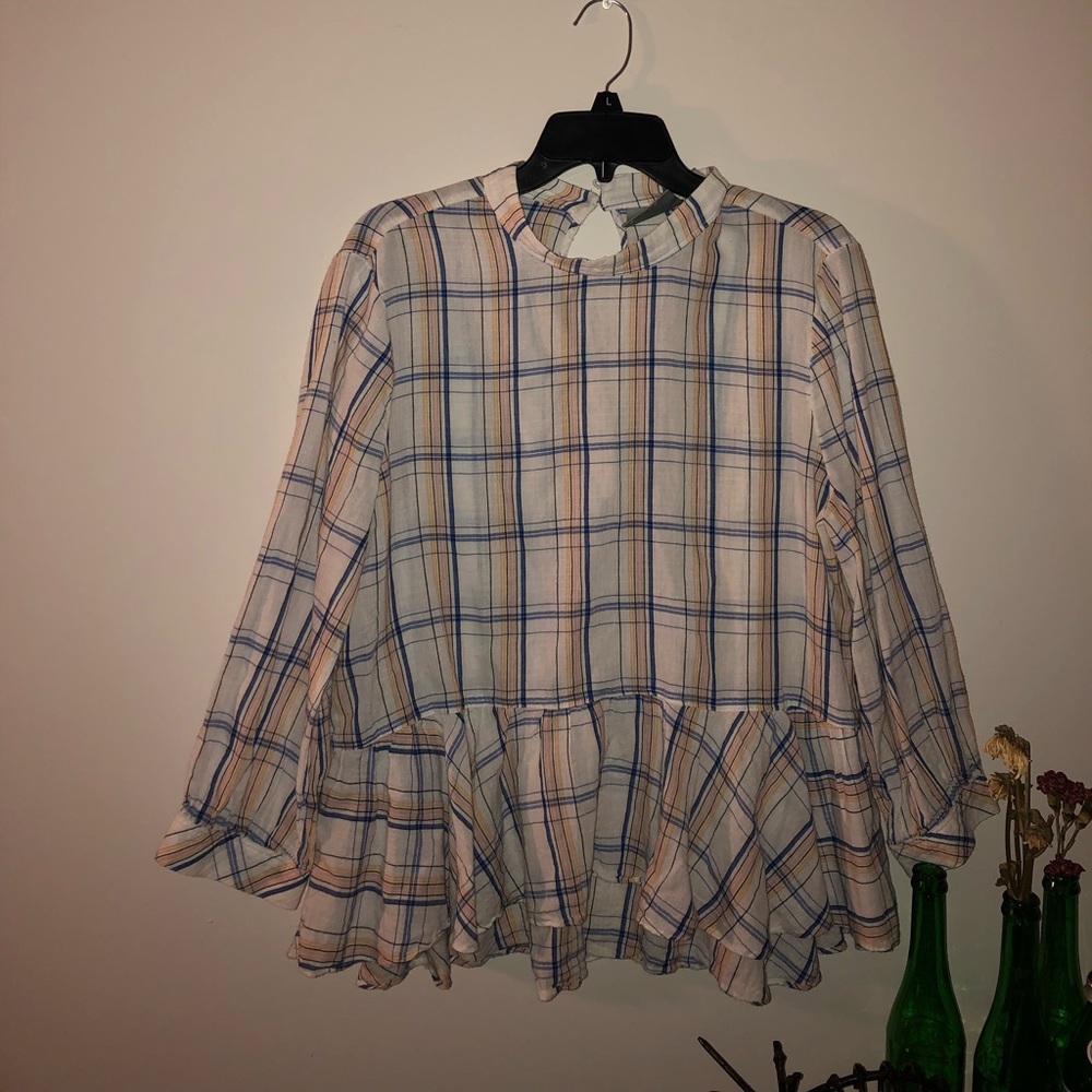 Flowy Plaid Blouse